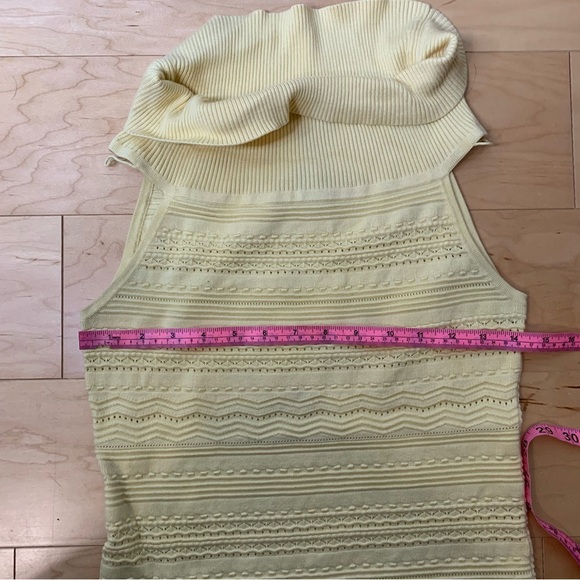 White House Black Market Yellow Knit Sleeveless Sweater Top - Picture 5 of 6